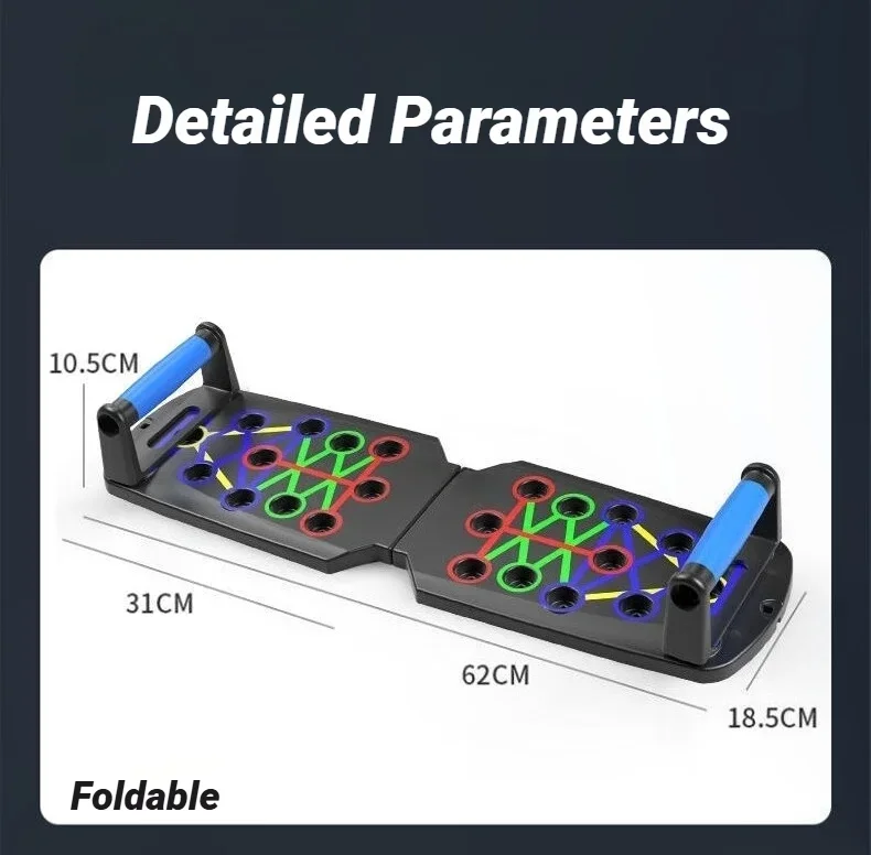 Portable Multifunctional Push-up Board Set With Handles Foldable Fitness Equipment For Chest Abdomen Arms And Back Training