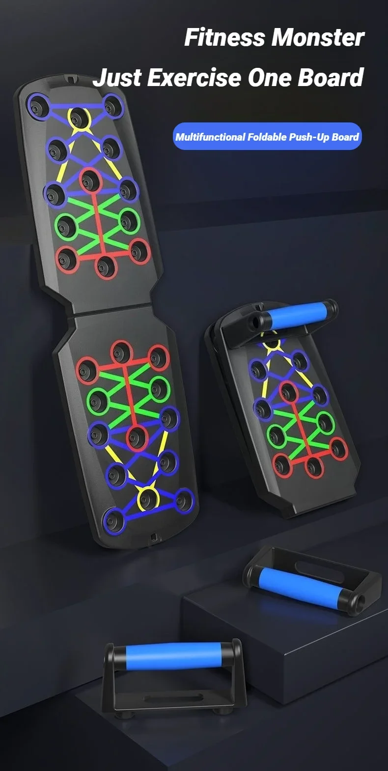 Portable Multifunctional Push-up Board Set With Handles Foldable Fitness Equipment For Chest Abdomen Arms And Back Training