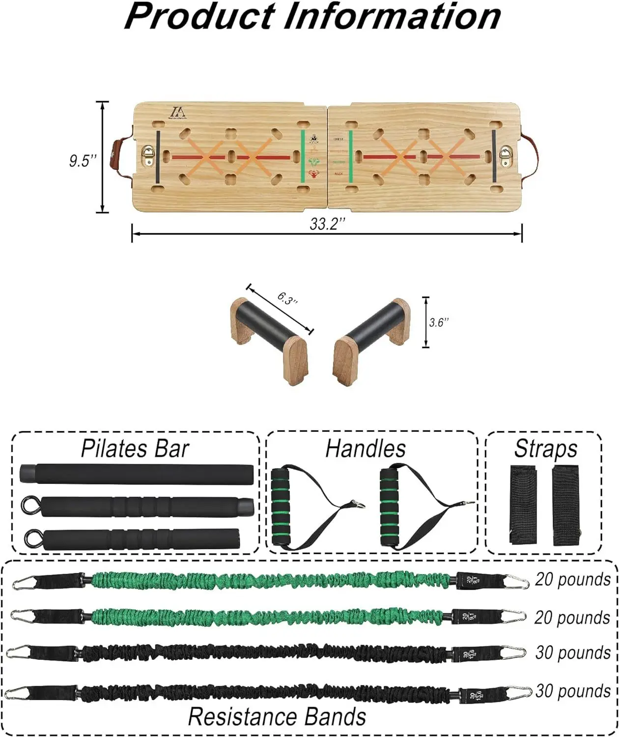 Foldable Wooden Push-Up Board Multifunctional Home Gym Body Workout Equipment