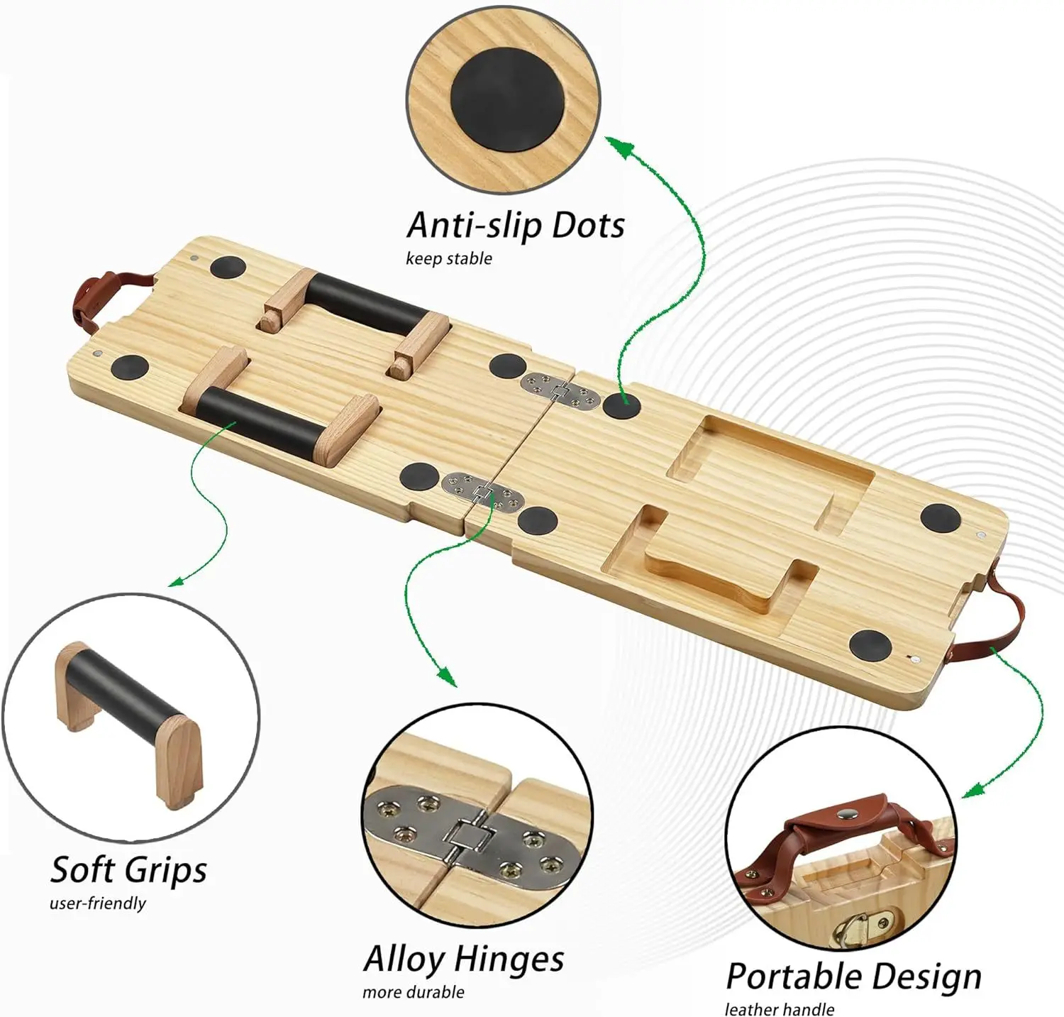 Foldable Wooden Push-Up Board Multifunctional Home Gym Body Workout Equipment