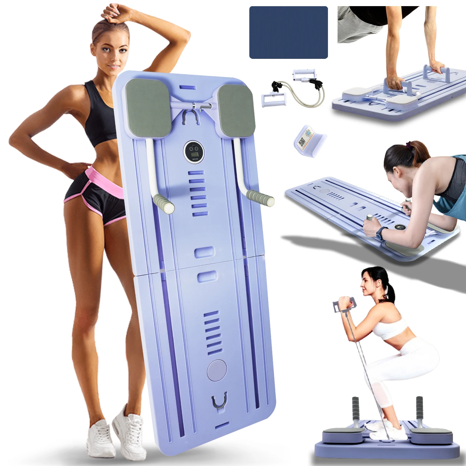 Multi-Functional Abdominal Exercise Board Auto-Rebound Fitness Resistance Bands Rebound Leg Arm Back Train For Home and Office