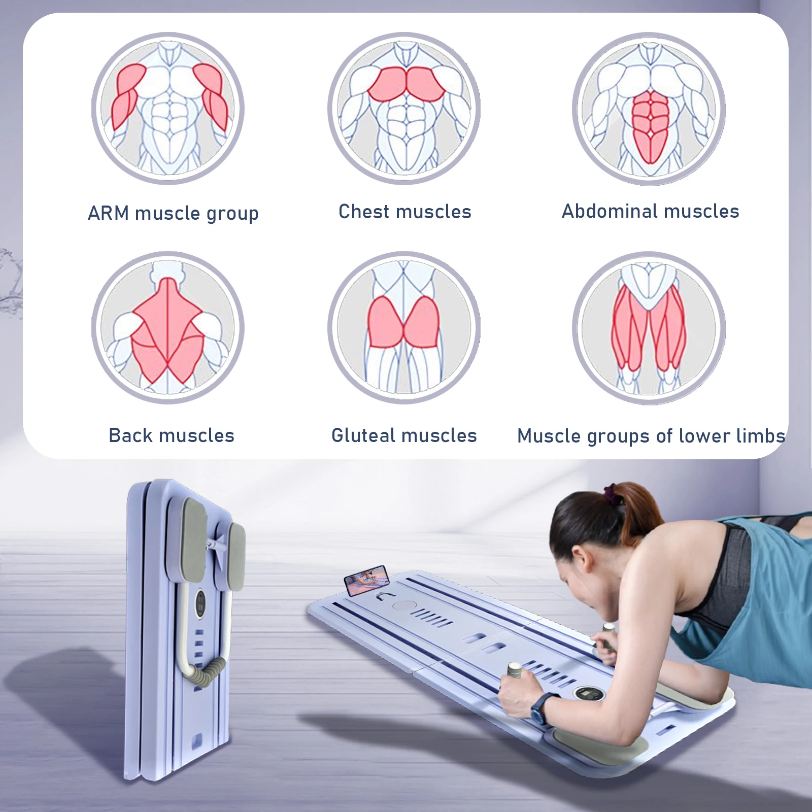 Multi-Functional Abdominal Exercise Board Auto-Rebound Fitness Resistance Bands Rebound Leg Arm Back Train For Home and Office Multi-Functional Abdominal Exercise Board Auto-Rebound Fitness Resistance Bands Rebound Leg Arm Back Train For Home and Office