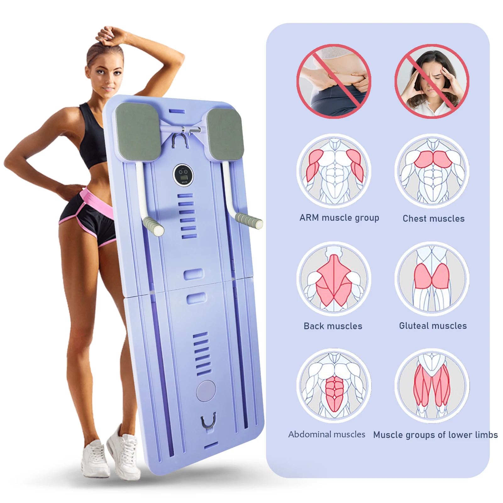 Multi-Functional Abdominal Exercise Board Auto-Rebound Fitness Resistance Bands Rebound Leg Arm Back Train For Home and Office