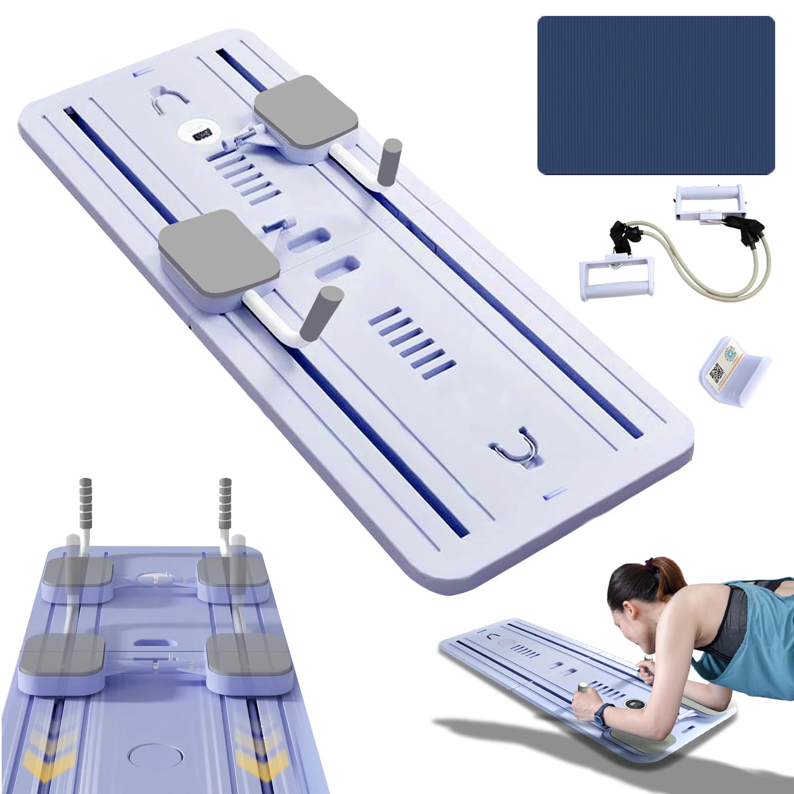 Multi-Functional Abdominal Exercise Board Auto-Rebound Fitness Resistance Bands Rebound Leg Arm Back Train For Home and Office