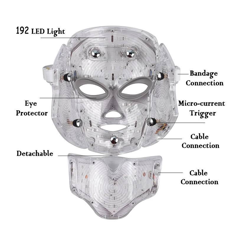 Led Face and Neck Mask Beauty Electric Face Mask for Woman Man 7 Colors Light LED Mask Facial Skin Care Repair Skin Whitening Led Face and Neck Mask Beauty Electric Face Mask for Woman Man 7 Colors Light LED Mask Facial Skin Care Repair Skin Whitening