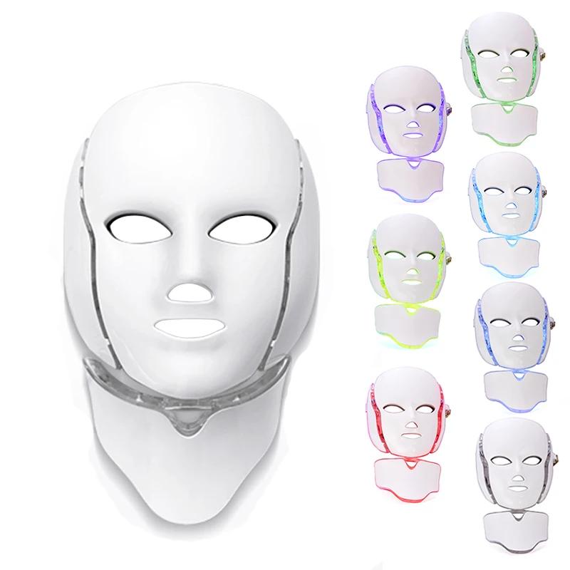 Led Face and Neck Mask Beauty Electric Face Mask for Woman Man 7 Colors Light LED Mask Facial Skin Care Repair Skin Whitening Led Face and Neck Mask Beauty Electric Face Mask for Woman Man 7 Colors Light LED Mask Facial Skin Care Repair Skin Whitening