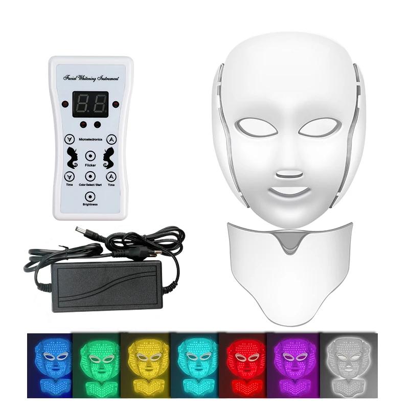 Led Face and Neck Mask Beauty Electric Face Mask for Woman Man 7 Colors Light LED Mask Facial Skin Care Repair Skin Whitening Led Face and Neck Mask Beauty Electric Face Mask for Woman Man 7 Colors Light LED Mask Facial Skin Care Repair Skin Whitening