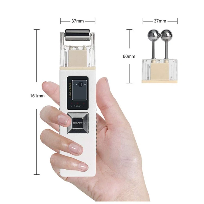 Wireless Galvanic Microcurrent Skin Firming Machine Face Skin Cleaner Skin Tightening Tools Facial Lifting Device Massage Roller