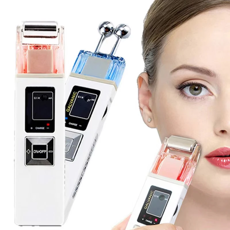 Wireless Galvanic Microcurrent Skin Firming Machine Face Skin Cleaner Skin Tightening Tools Facial Lifting Device Massage Roller