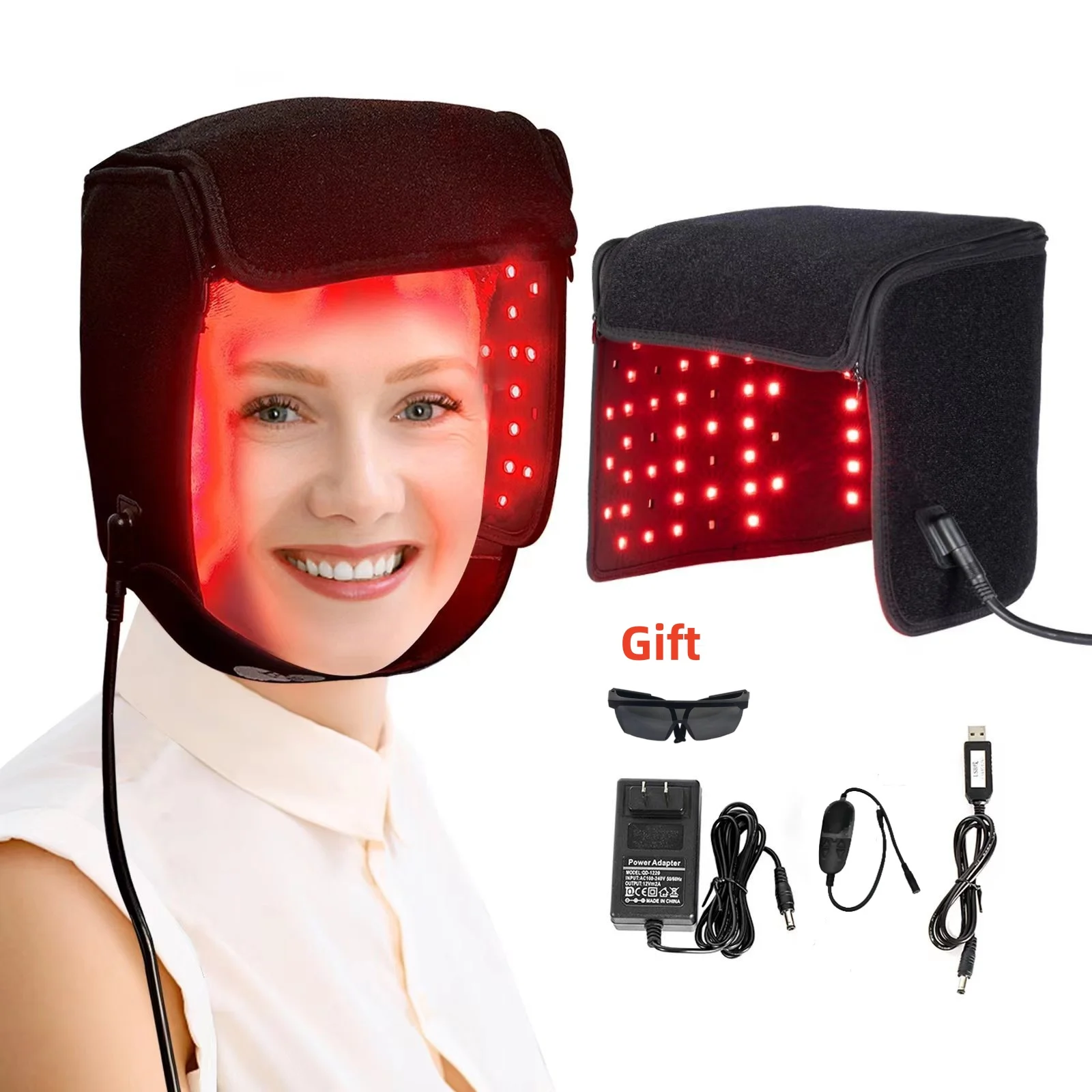 LED Red Light Therapy Hat For Hair Growth 215 Bead Lights Anti Hair Loss LED 650nm Light Treatment Laser Helmet For Hair Growth