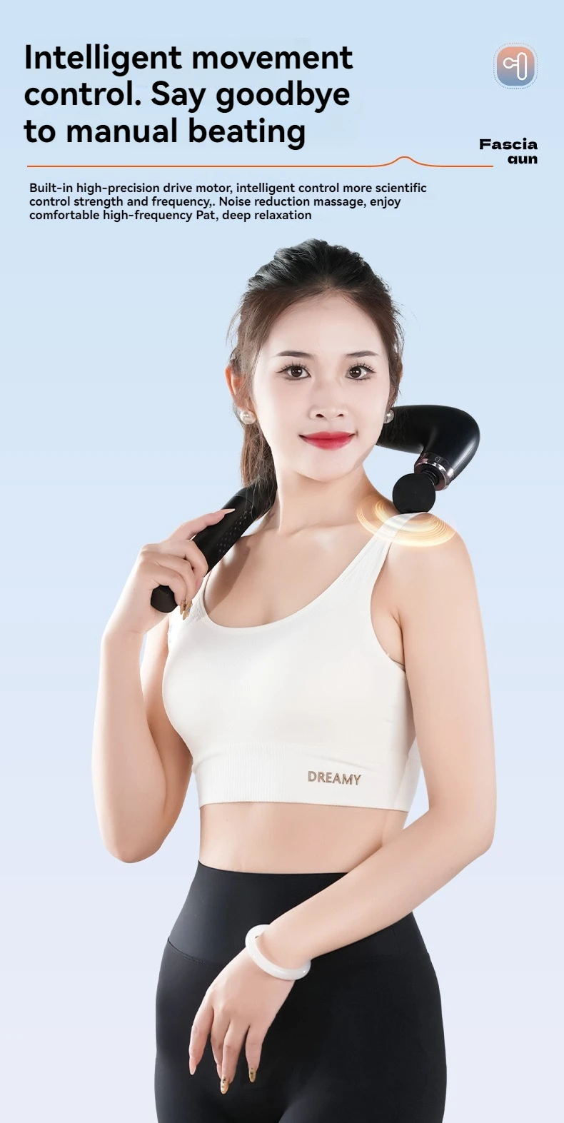 2025 New Smart Fascia Gun Electric Massager Massage Hammer Electric Fascia Gun Home Handheld Hammer Back Artifact Christmas Gift