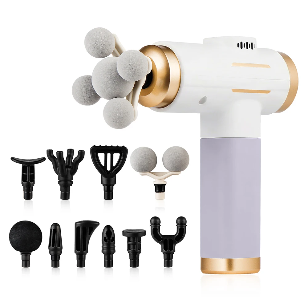 11-IN-1 Electric Massage Gun 99 Level Powerful Fascia Gun High-Frequency Vibration Body Massage Gun Arms Leg Muscle masajeador